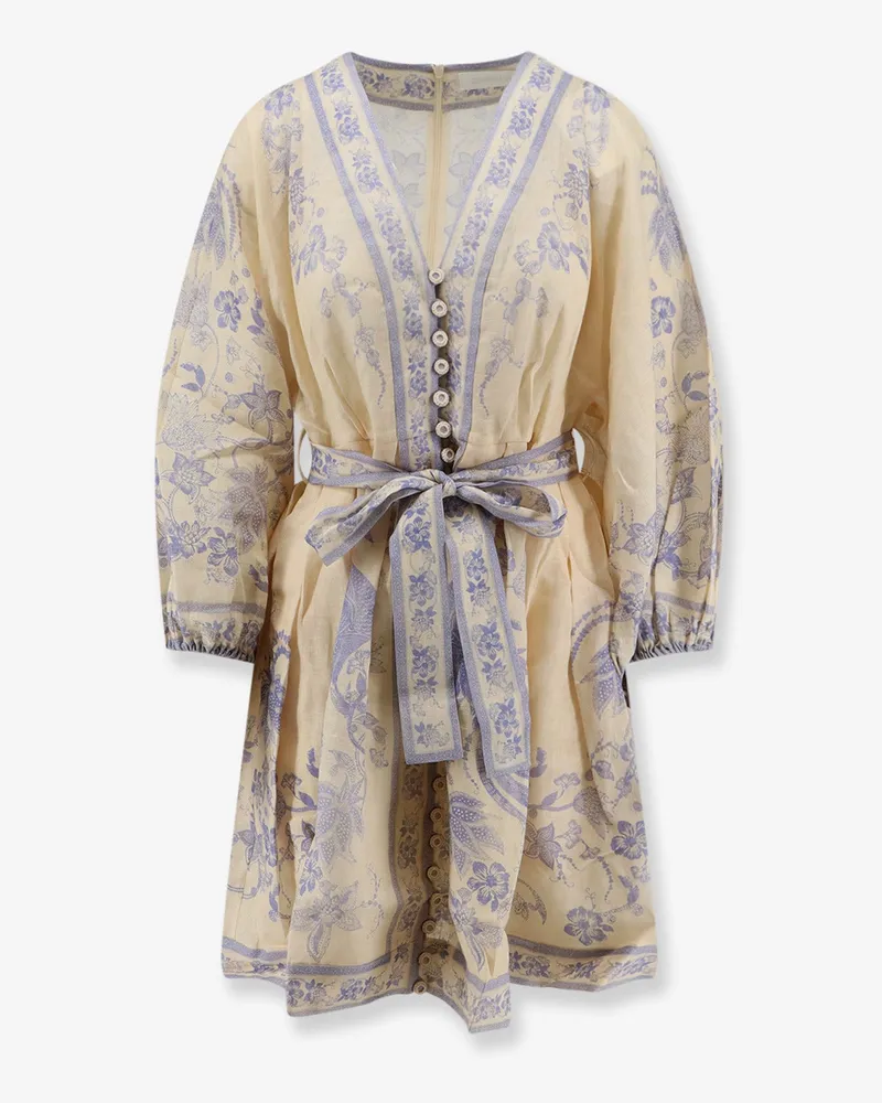 Zimmermann Indra printed linen dress -  - gender_Woman Beige
