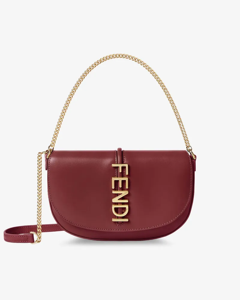 Fendi Wallet on Chain graphy leather crossbody bag - FENDI - gender_Woman Red