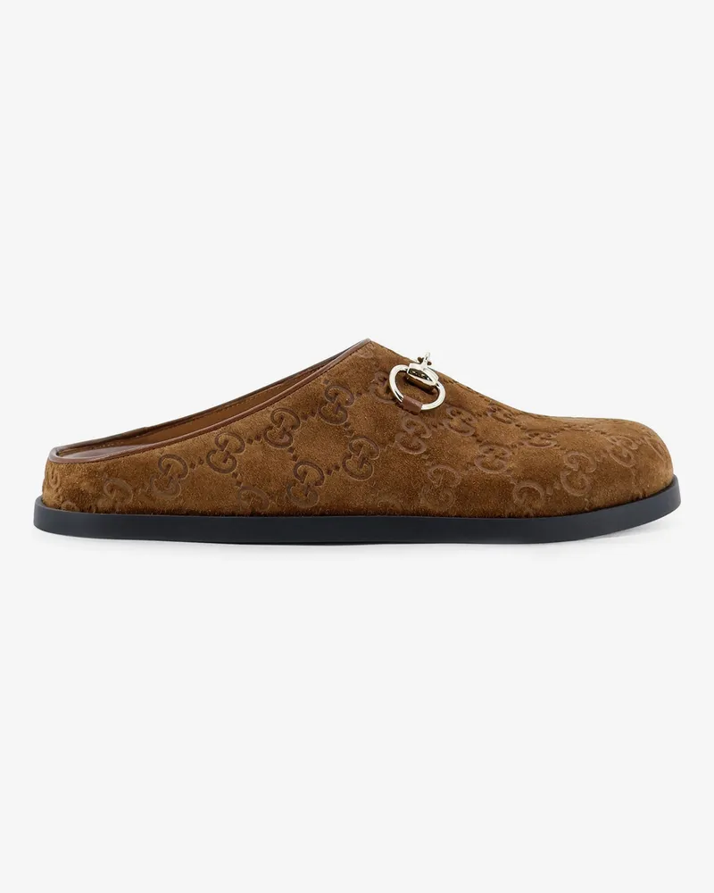Gucci Suede sandals with all-over GG motif -  - gender_Woman Brown