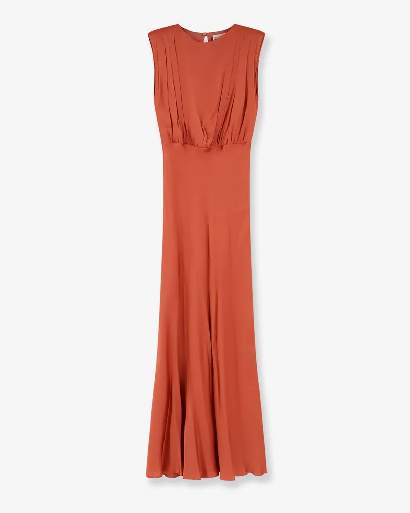 Semicouture Satin Long Dress -  - gender_Woman Orange