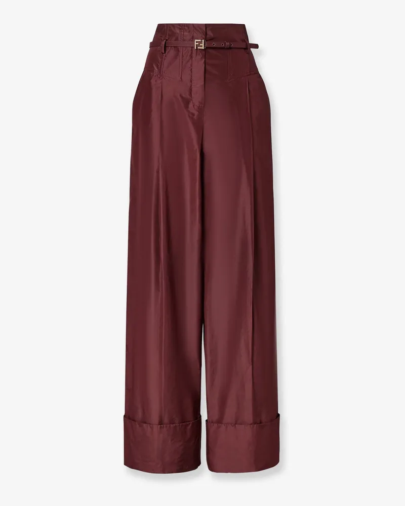 Fendi Taffeta' trousers -  - gender_Woman Red