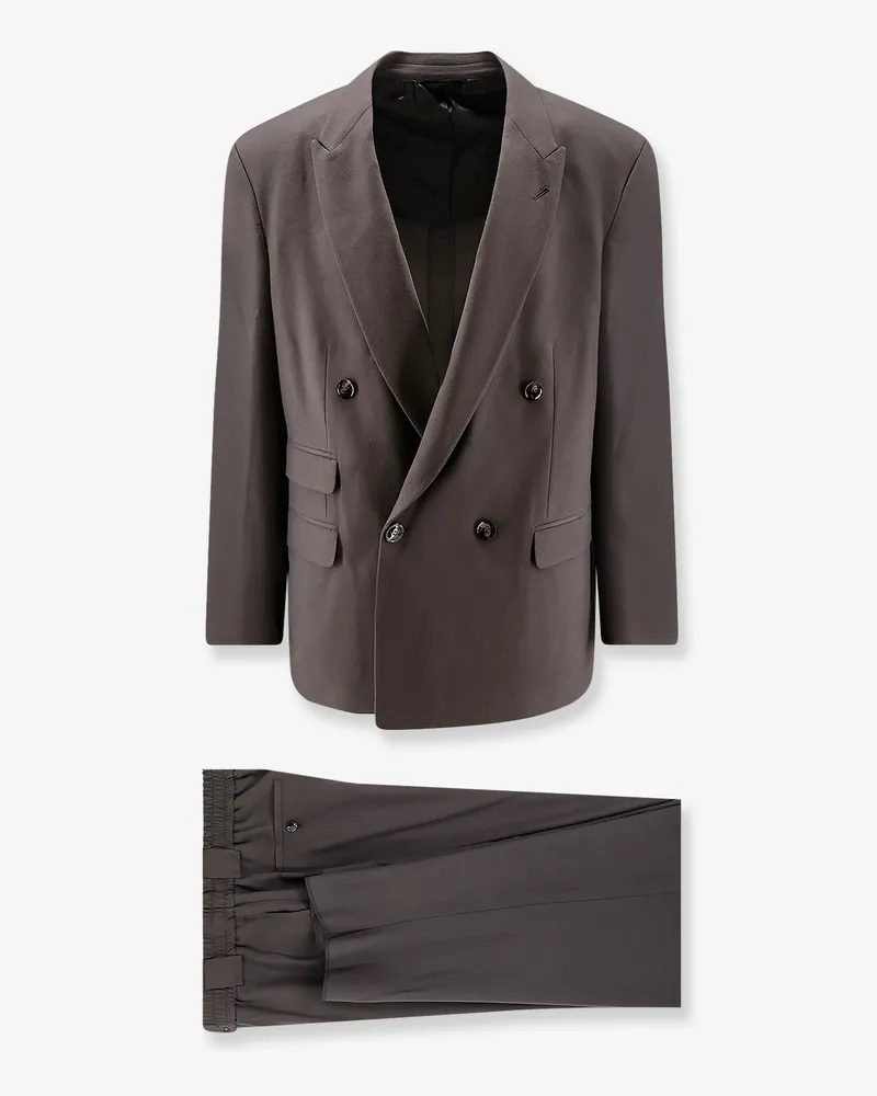 Giorgio Armani Oversized fluid virgin wool suit -  - gender_Man Grey