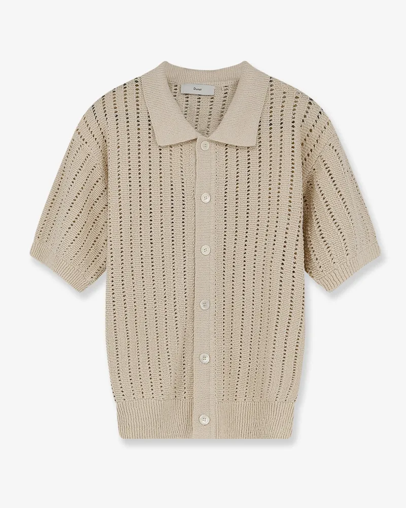 Dunst Openwork cotton cardigan -  - gender_Man Beige