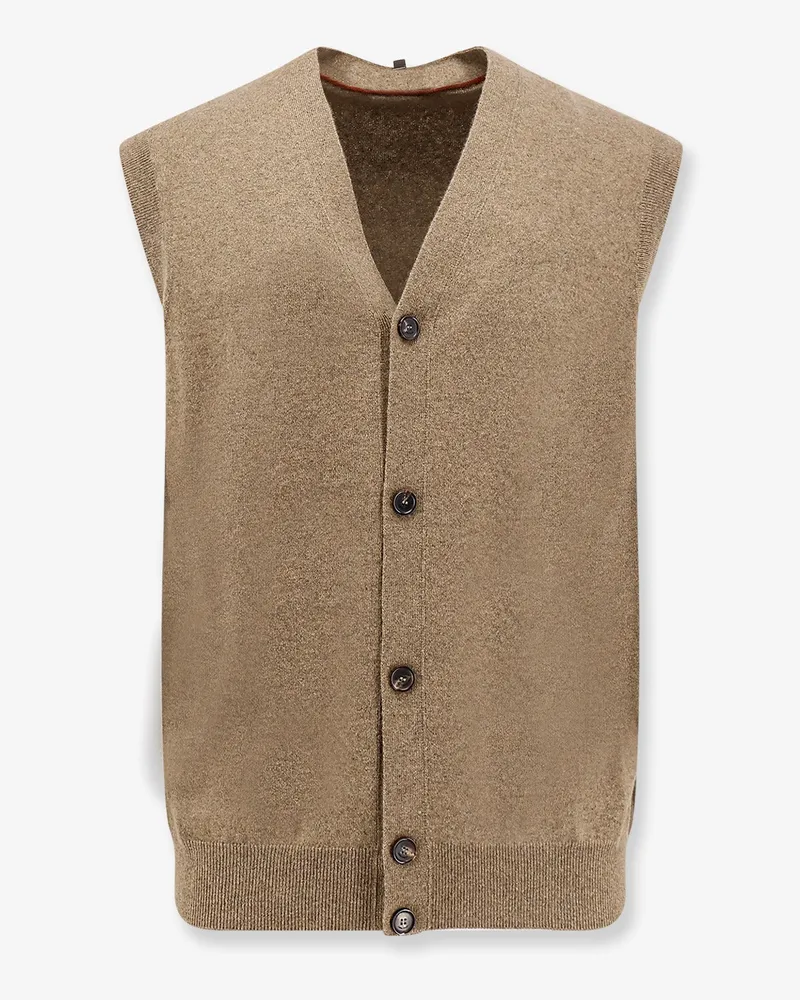 Loro Piana Cashmere sleeveless cardigan -  - gender_Man Green