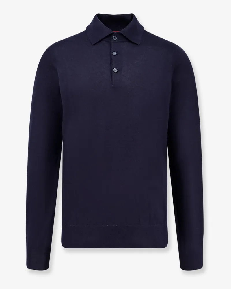 Brunello Cucinelli Cashmere and cotton polo shirt -  - gender_Man Blue