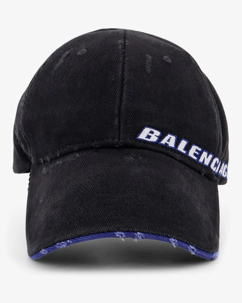 Balenciaga Cotton baseball hat with distressed effect -  - gender_Man Black