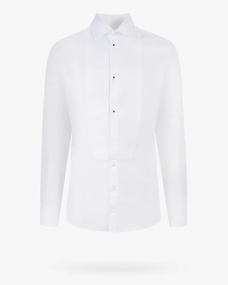 Dolce & Gabbana Cotton shirt with frontal plastron -  - gender_Man White