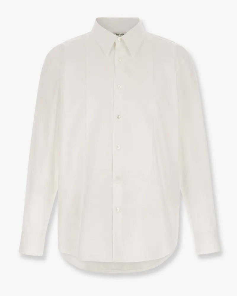 Saint Laurent Cotton shirt with plastron -  - gender_Man White