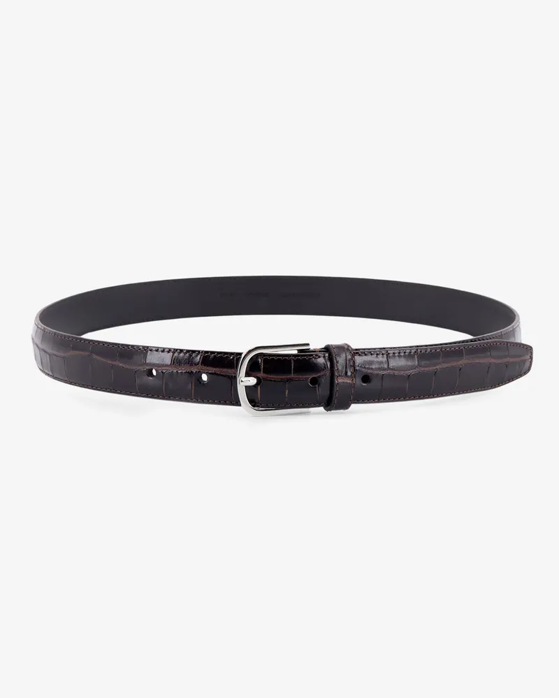 Totême Slim Croco-Embossed leather belt -  - gender_Woman Brown