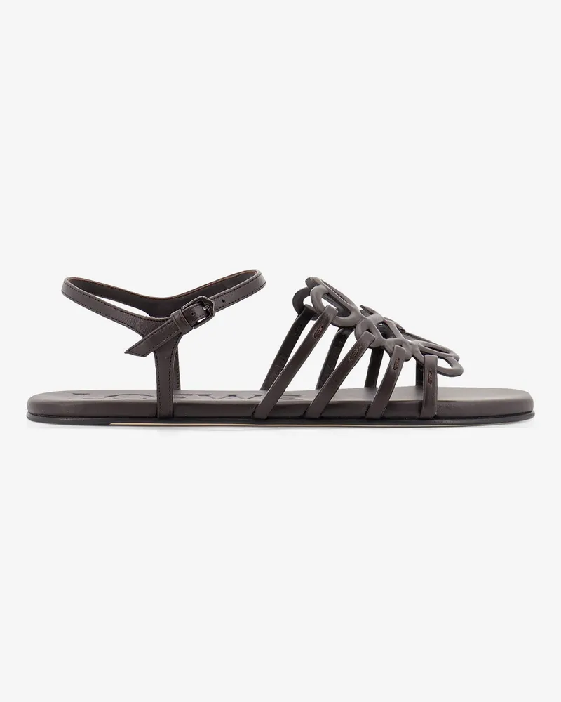 Loewe Paula's Ibiza -Petal leather sandals with Anagram logo on the front -  - gender_Woman Brown