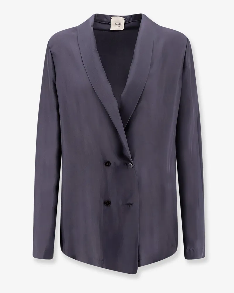 ALYSI Double-breasted silk blazer -  - gender_Woman Grey