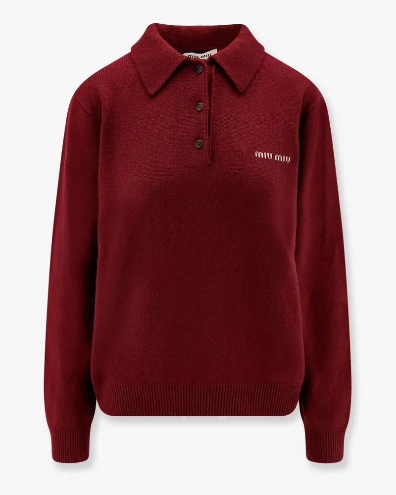 Miu Miu Cashmere polo sweater -  - gender_Woman Red