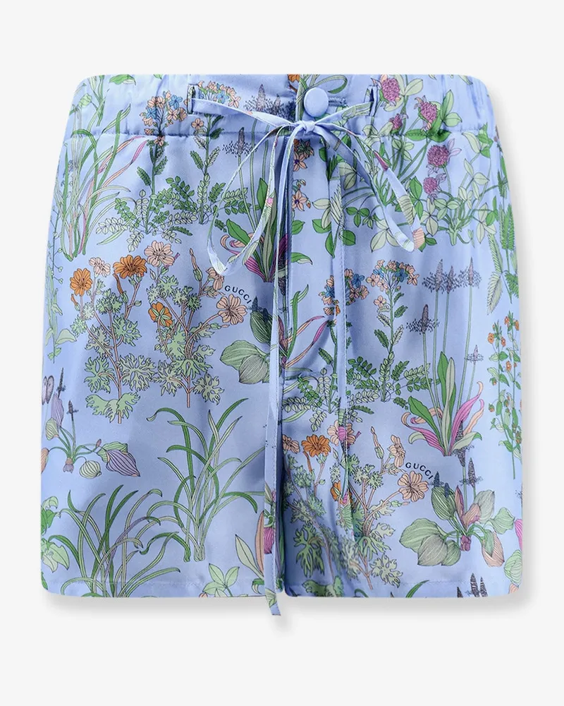 Gucci Printed silk shorts -  - gender_Woman Blue