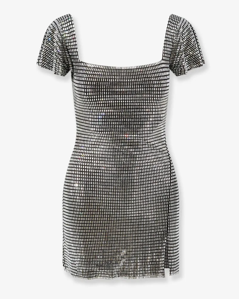 Self-Portrait Short tulle dress with rhinestones -  - gender_Woman Grey