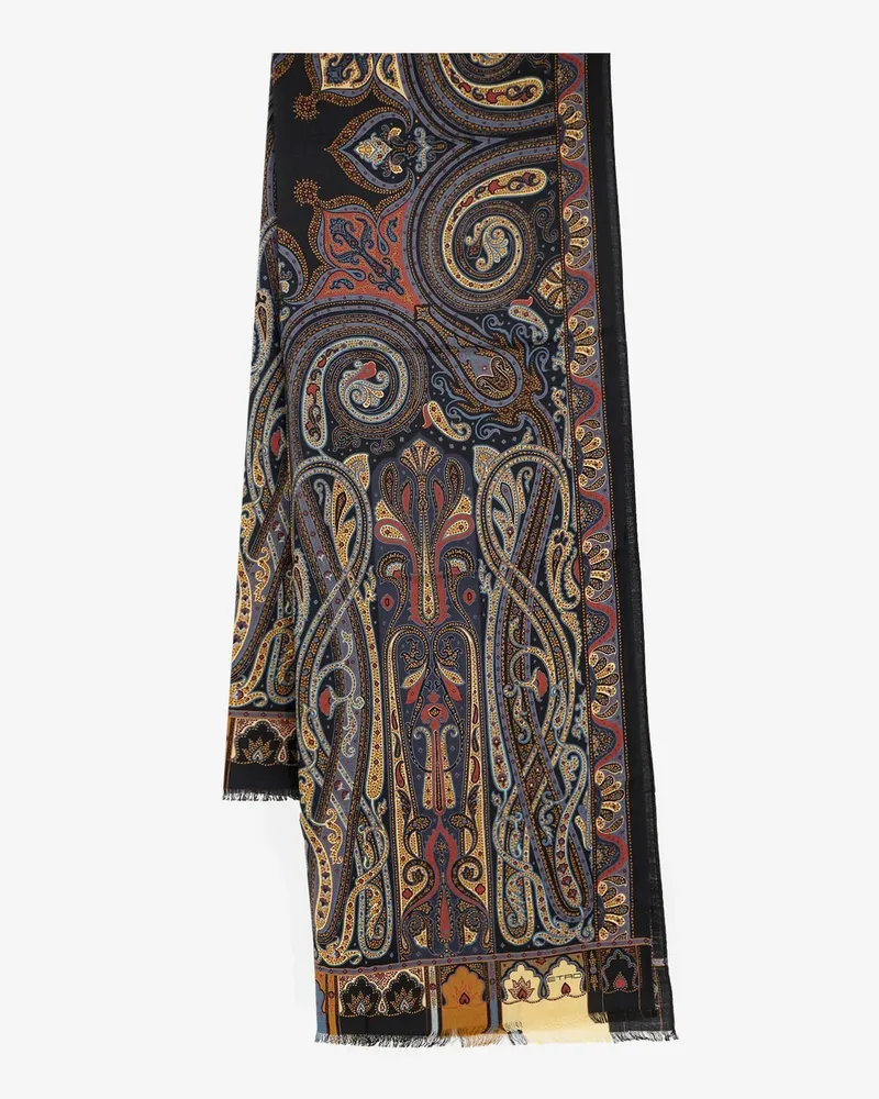 Etro Wool and silk scarf -  - gender_Woman Blue