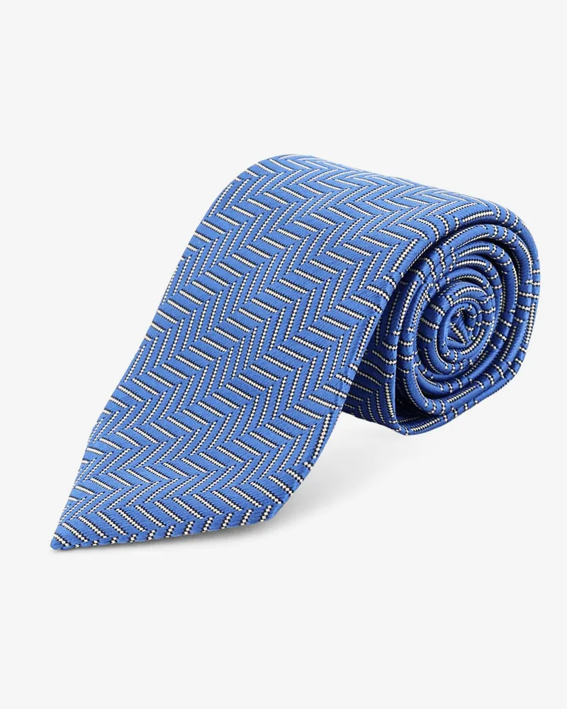Tom Ford Silk tie with geometric pattern -  - gender_Man Blue