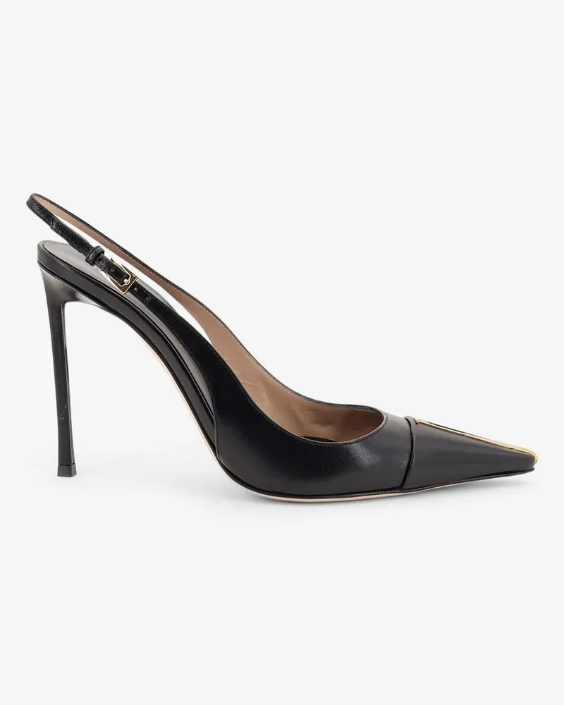 Tom Ford Leather pumps with metal T Logo detail -  - gender_Woman Black