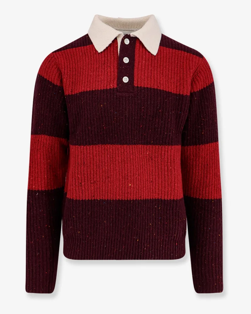 Dunst Unisex Chunky Rugby wool blend sweater -  - gender_Unisex Red
