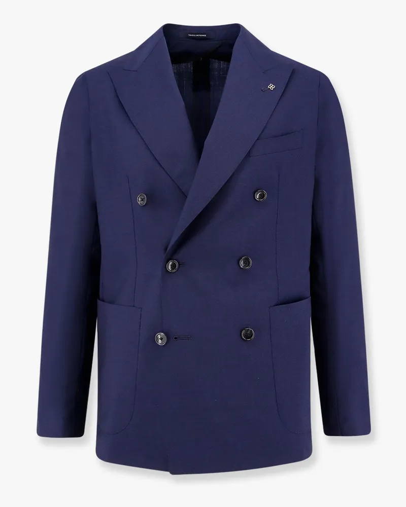 Tagliatore Extrafine virgin wool double-breasted blazer -  - gender_Man Blue