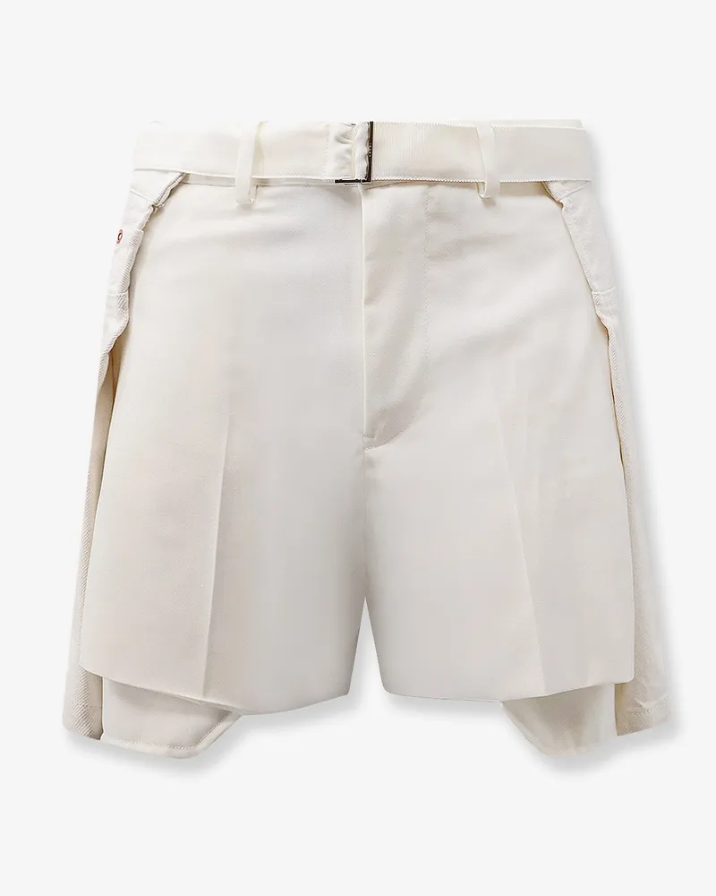 Sacai Double Fabric Shorts -  - gender_Woman White