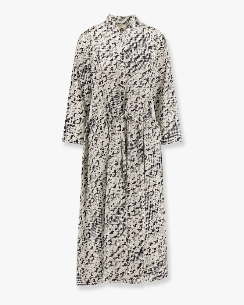 Tory Burch Silk dress with pixelated logo print -  - gender_Woman Gray