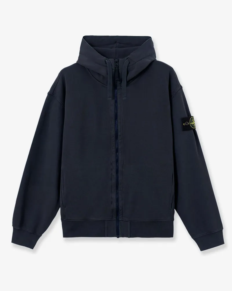 Stone Island Oversize biologic cotton sweatshirt with zip -  - gender_Man Blue