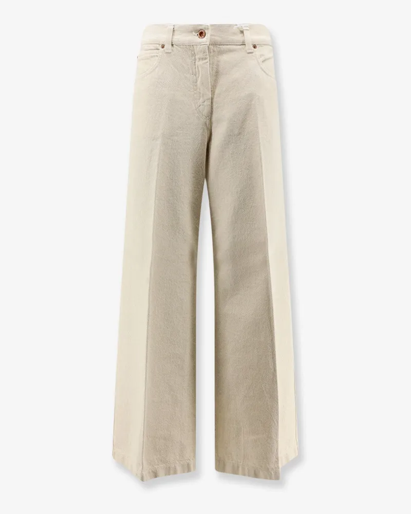 ASPESI Denim trousers with back logo patch -  - gender_Woman Beige