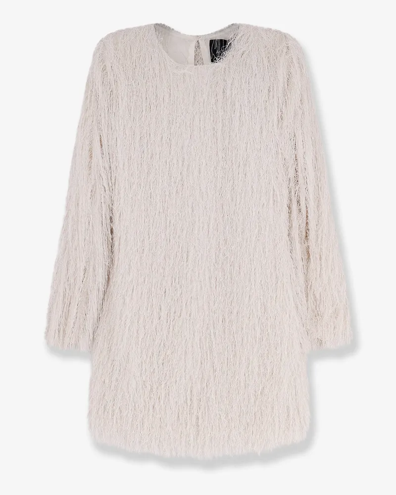 ACTUALEE Short lurex dress with fringes -  - gender_Woman White