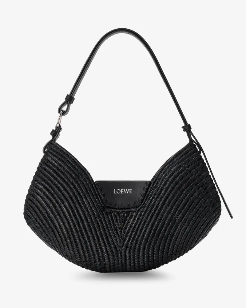 Loewe Paula's Ibiza-Swing raffia and leather shoulder bag -  - gender_Woman Black