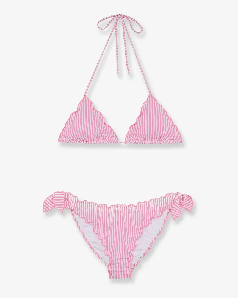 MC2 Saint Barth Stretch nylon Sarius bikini with striped pattern -  - gender_Woman Pink