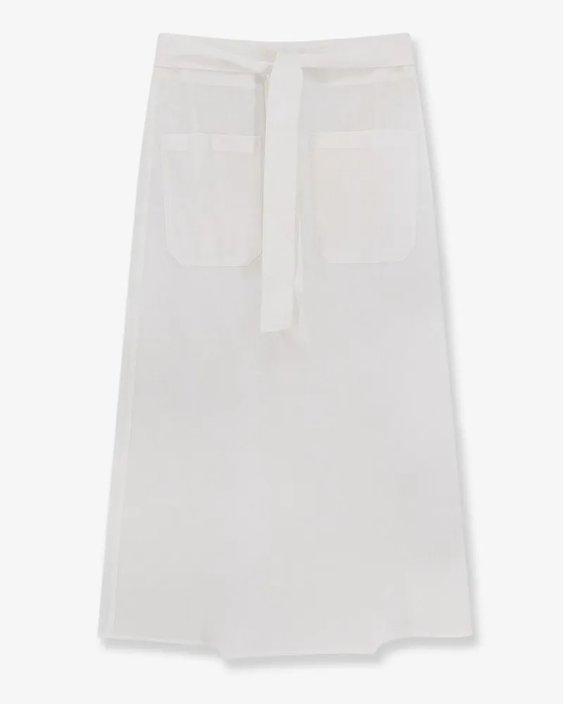 Totême Tie-Waist cotton and linen skirt -  - gender_Woman White