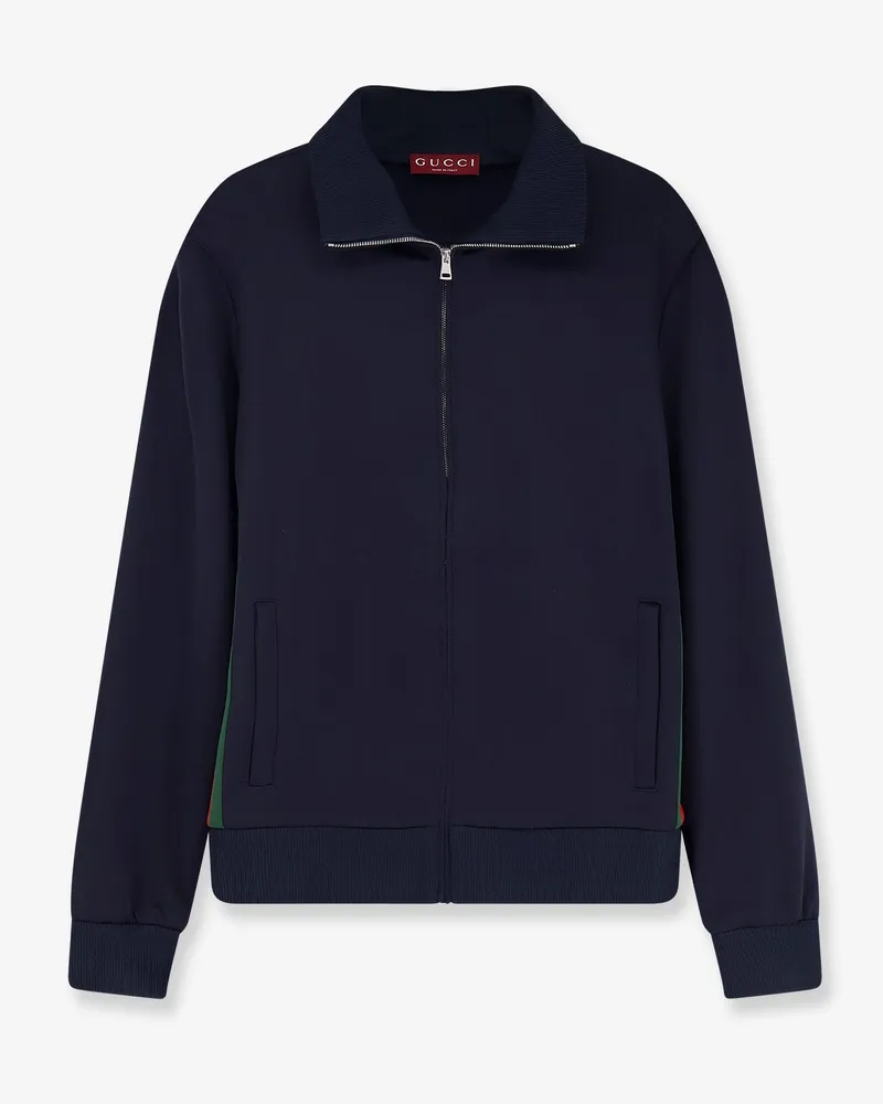 Gucci Jersey sweatshirt with lateral Web Band -  - gender_Man Blue