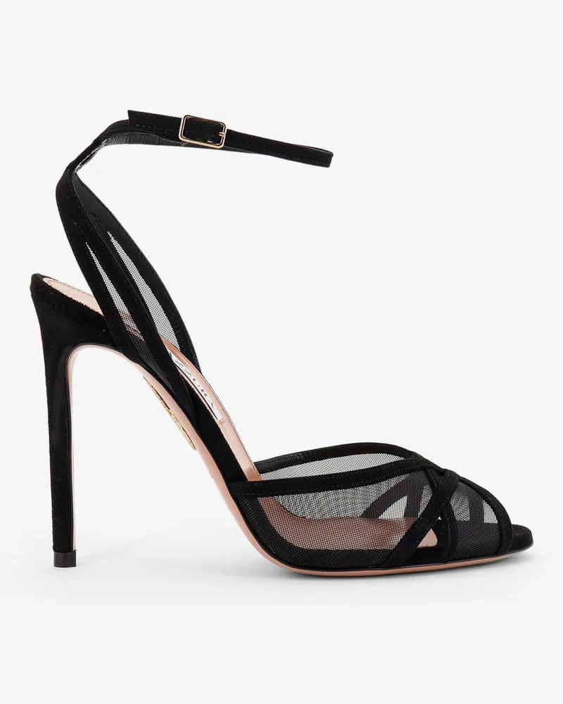 Aquazzura Shear mesh and suede sandals -  - gender_Woman Black