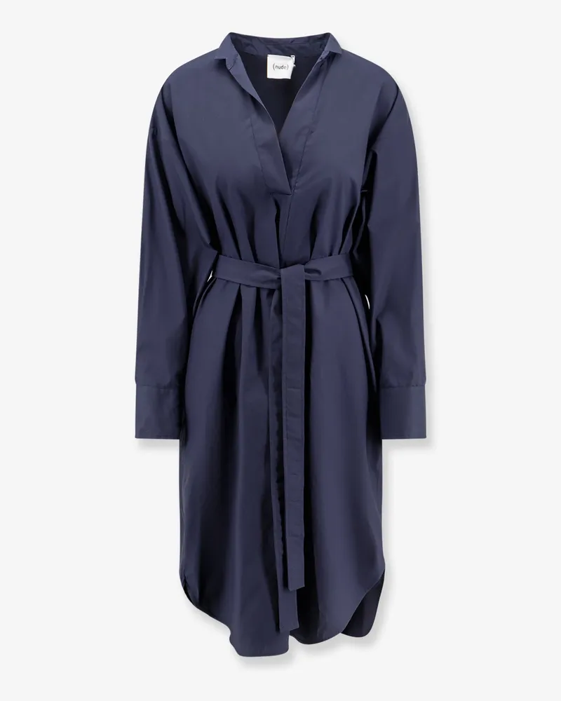 NUDE Cotton dress with belt -  - gender_Woman Blue