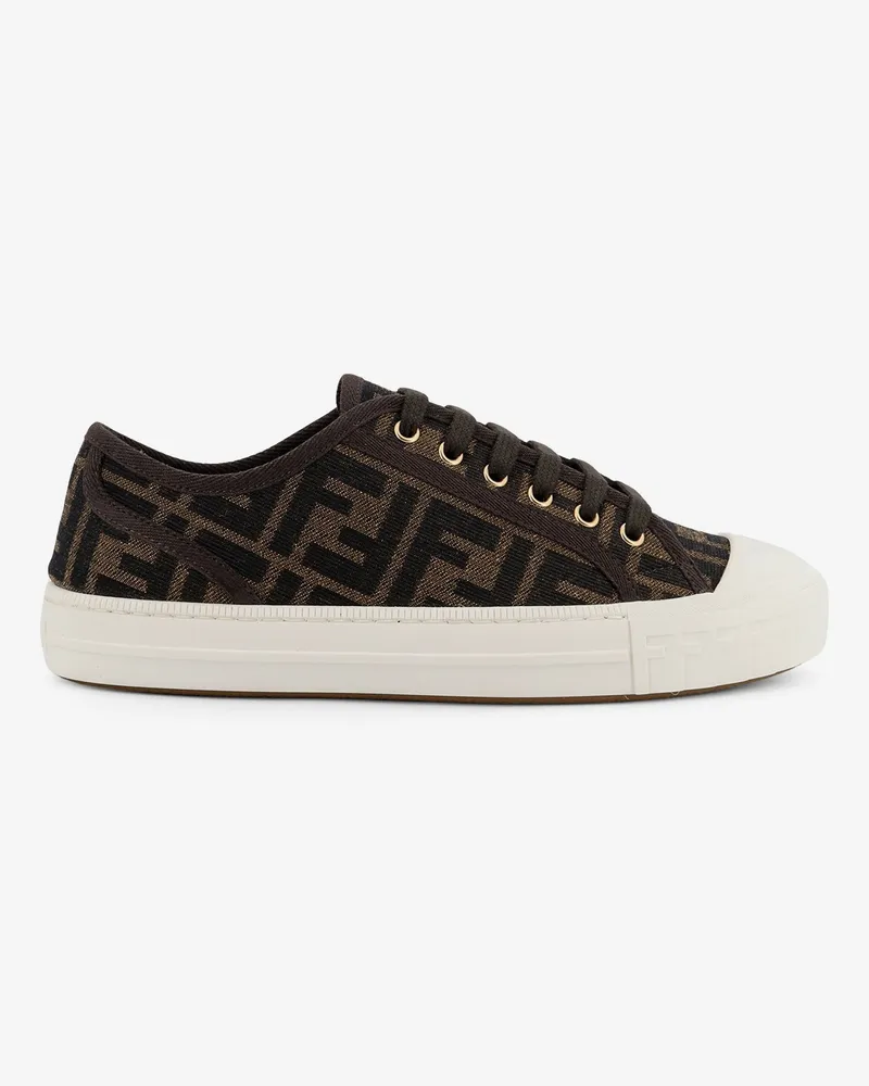 Fendi Domino FF Jacquard fabric sneakers -  - gender_Woman Brown