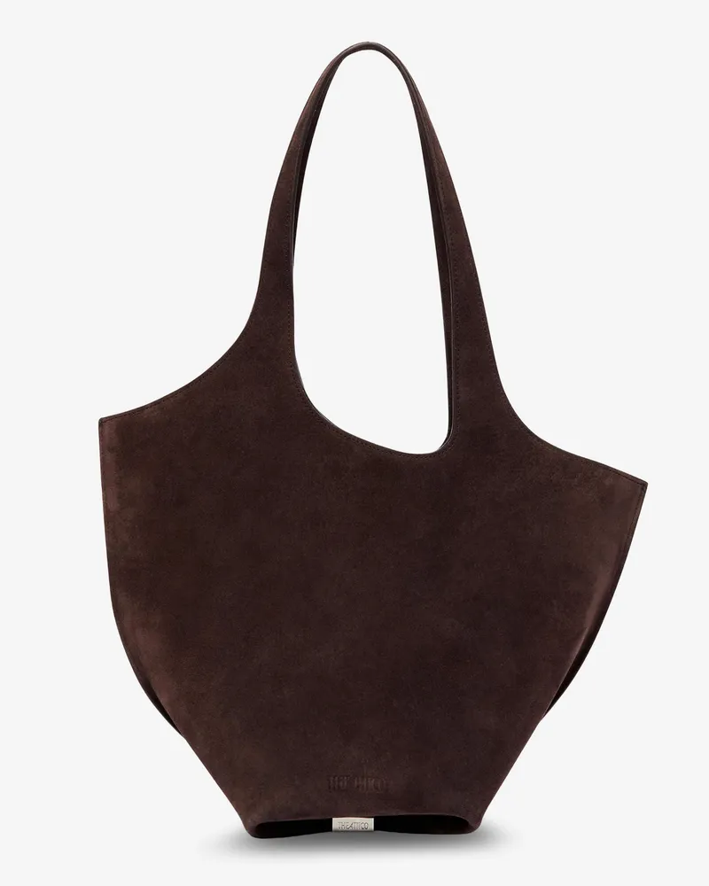 ATTICO La Scoop suede shoulder bag -  - gender_Woman Brown