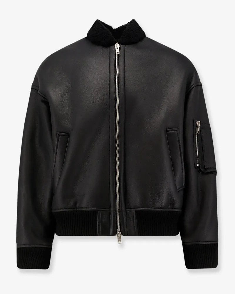 DFOUR Leather bomber jacket -  - gender_Man Black