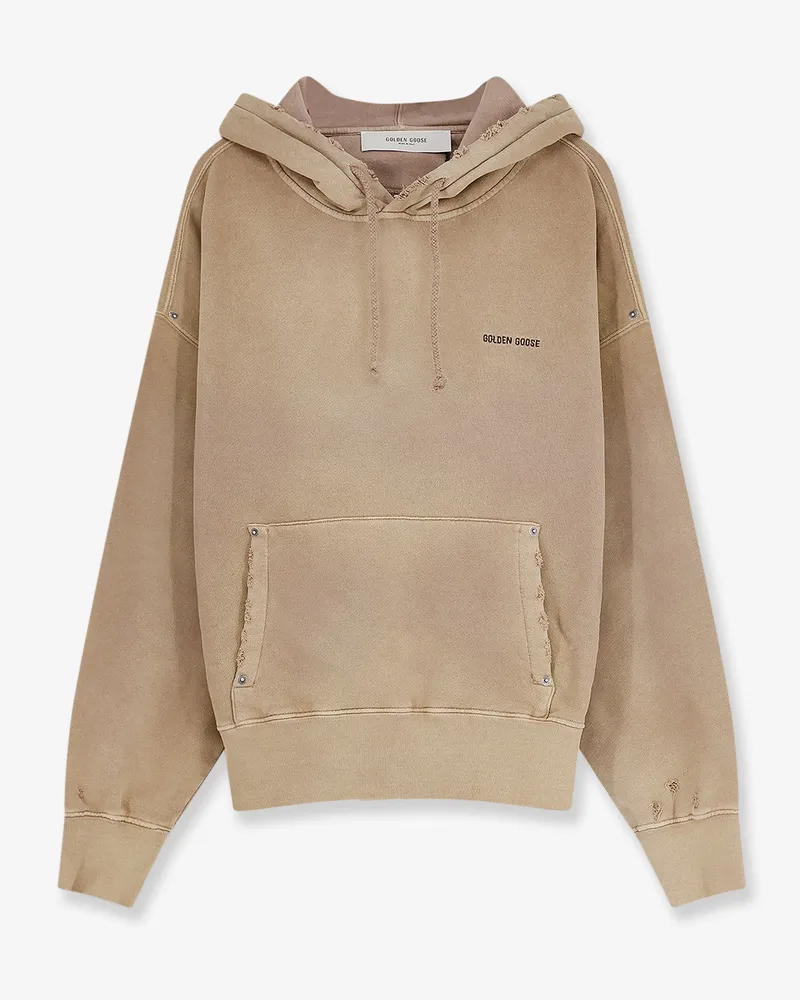 Golden Goose Cotton sweatshirt with front embroidered logo -  - gender_Unisex Beige