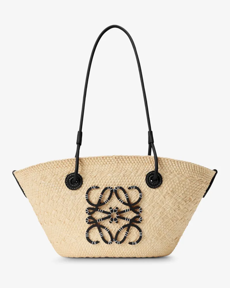 Loewe Paula's Ibiza-Anagram palm leaves and leather shoulder bag -  - gender_Woman Black