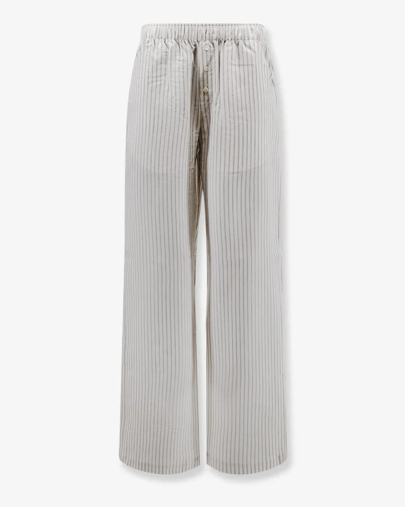 Róhe Silk trousers with striped pattern -  - gender_Woman White