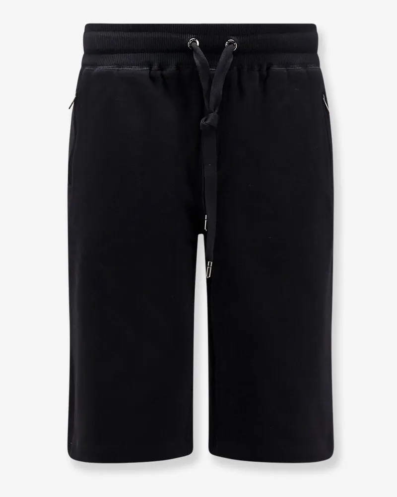 Dolce & Gabbana Cotton Bermuda shorts with metal logo patch -  - gender_Man Black