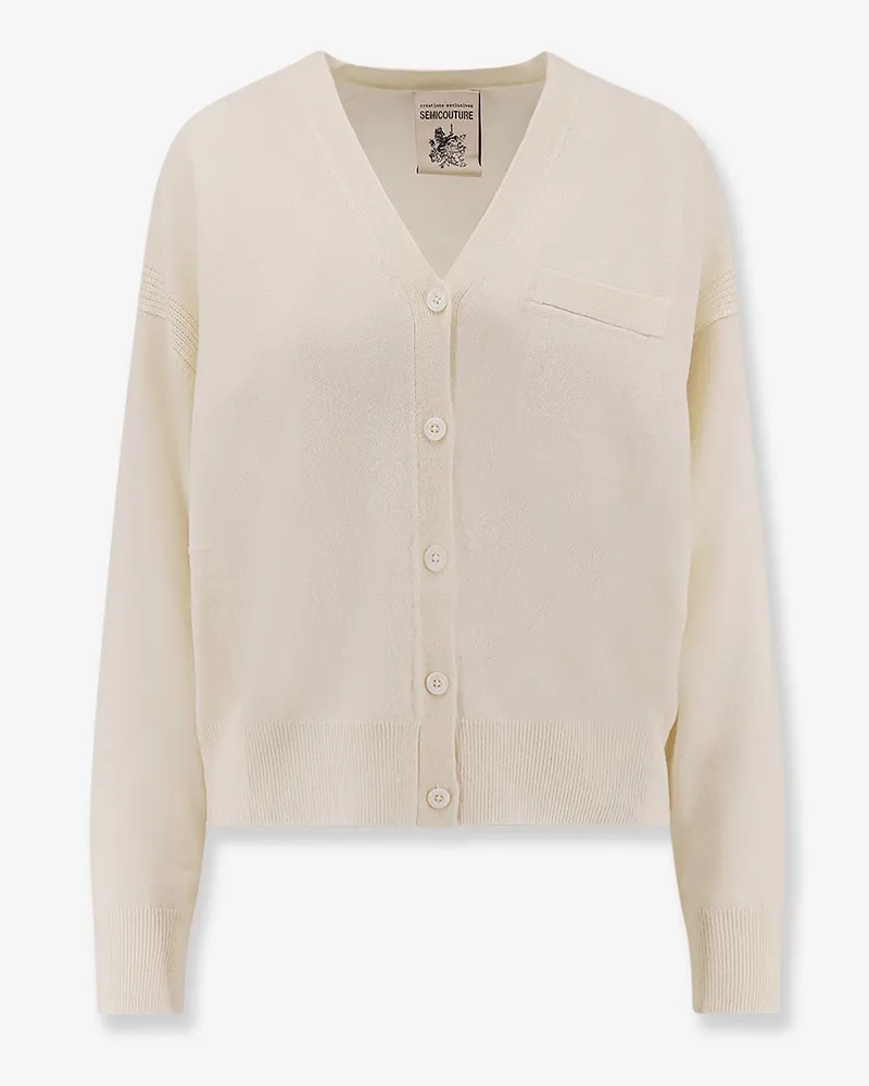 Semicouture Wool and cashmere cardigan -  - gender_Woman White