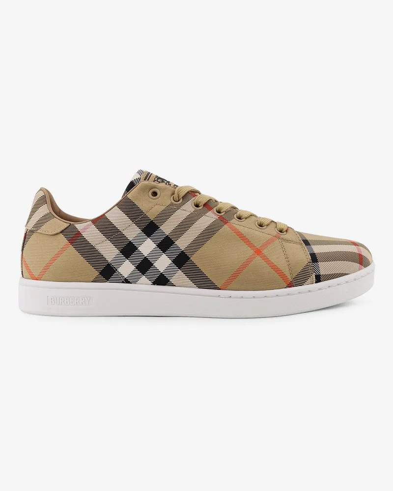 Burberry Canvas sneakers with Check motif -  - gender_Man Beige