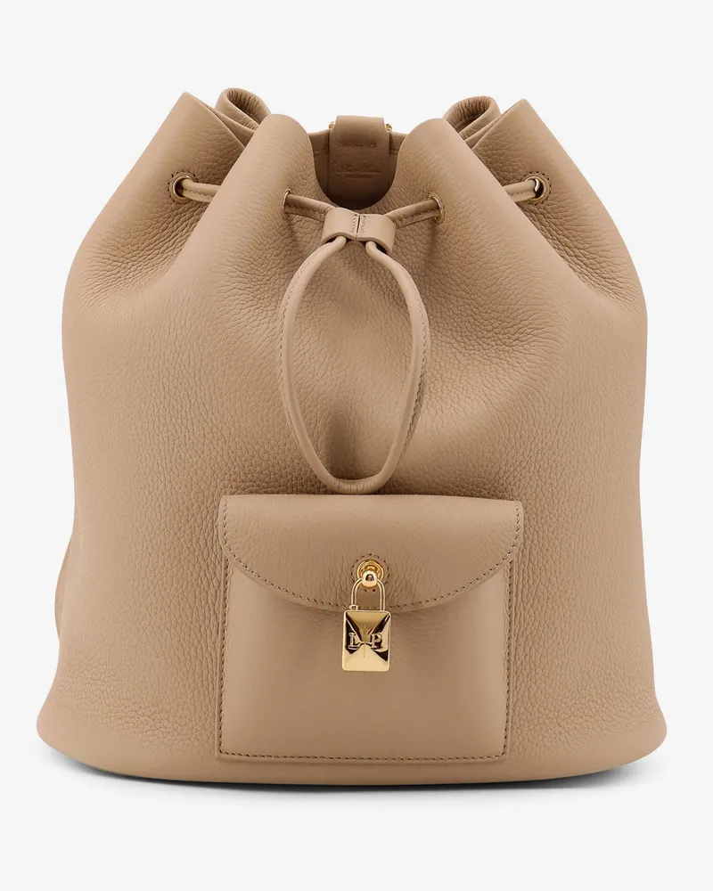 Loro Piana Extra Drawstring L27 leather backpack -  - gender_Woman Beige