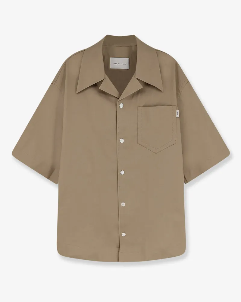 AMI Paris Oversized cotton shirt -  - gender_Man Beige