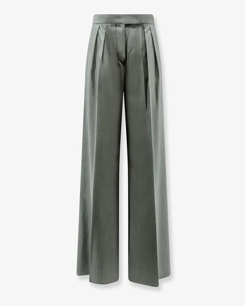 Max Mara Mxmgiallo virgin wool and silk trousers -  - gender_Woman Green