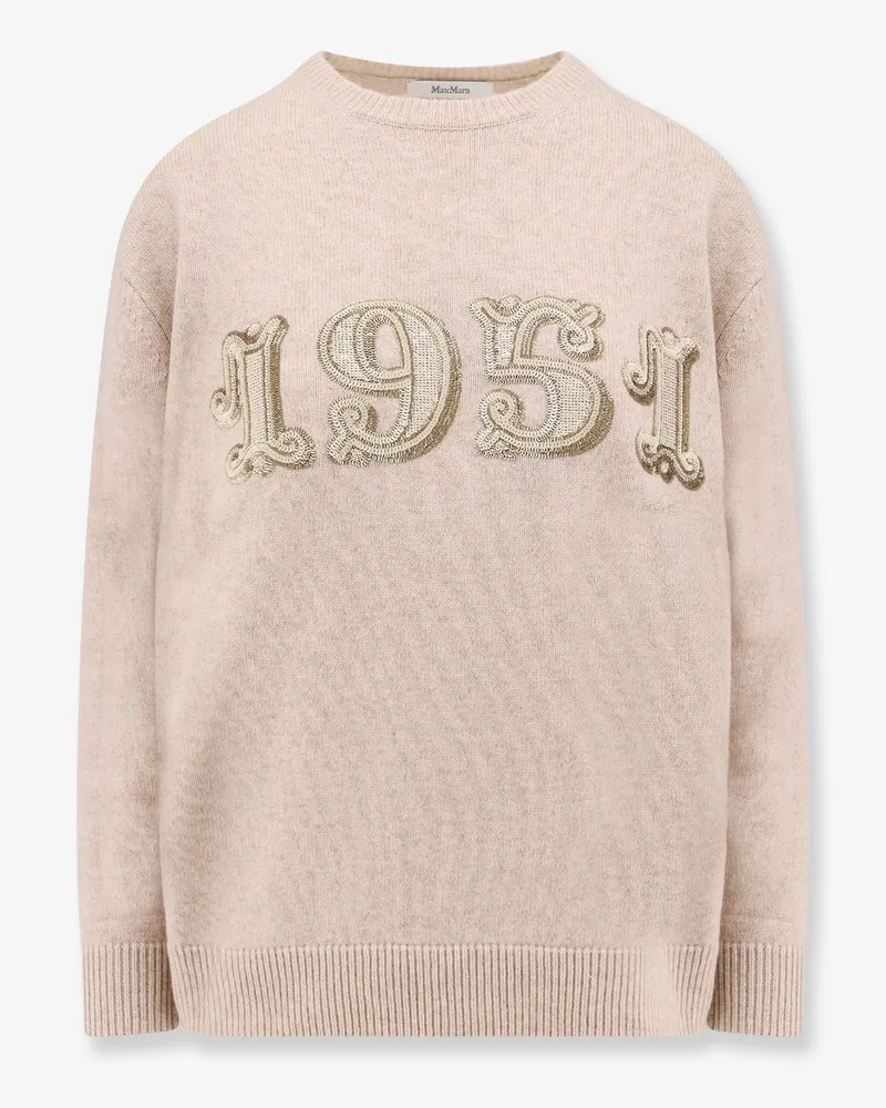 Max Mara Wool and cashmere sweater with 1951 motif -  - gender_Woman Beige