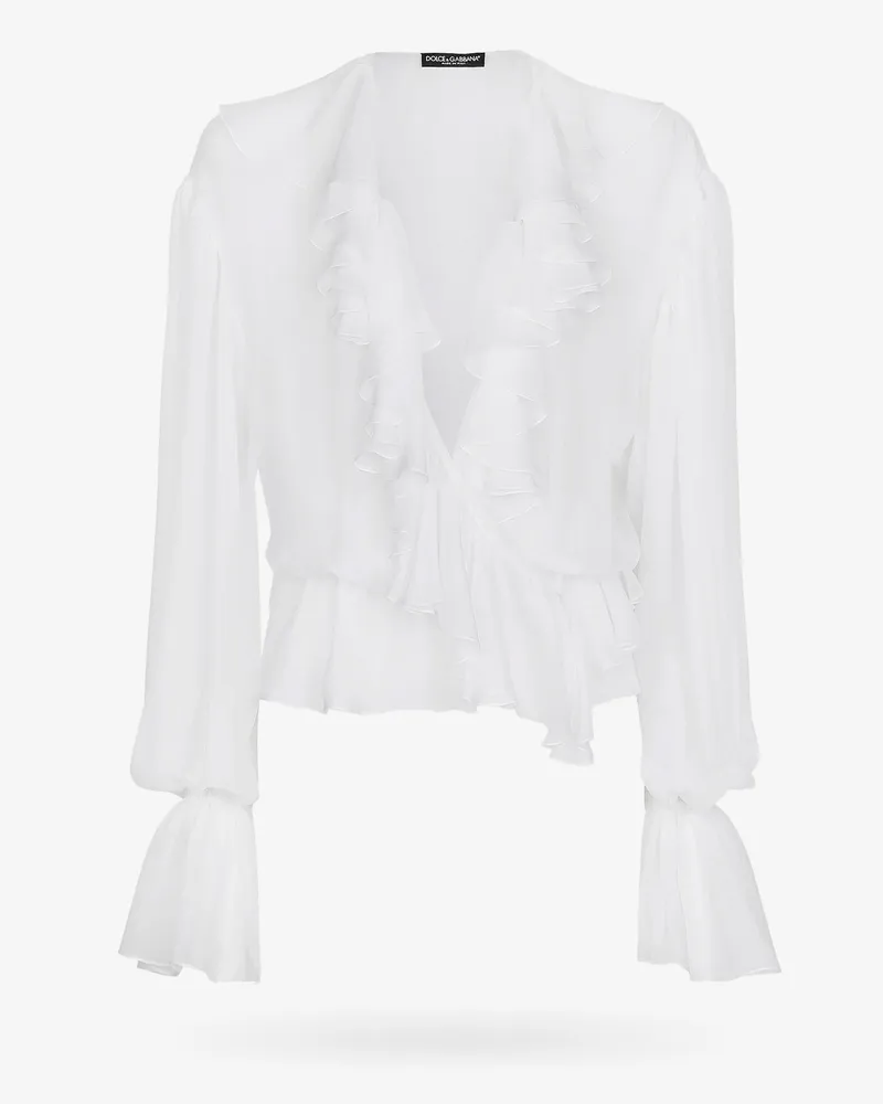 Dolce & Gabbana Silk shirt with rouches -  - gender_Woman White