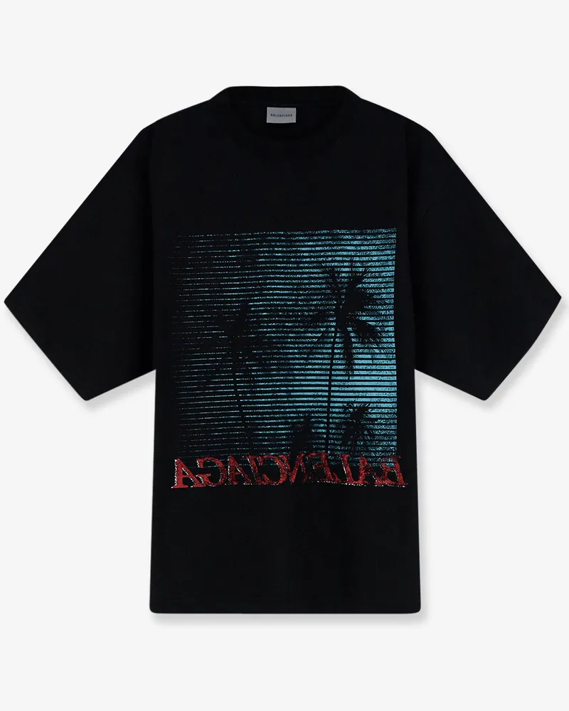 Balenciaga Cotton T-shirt with front print -  - gender_Man Black