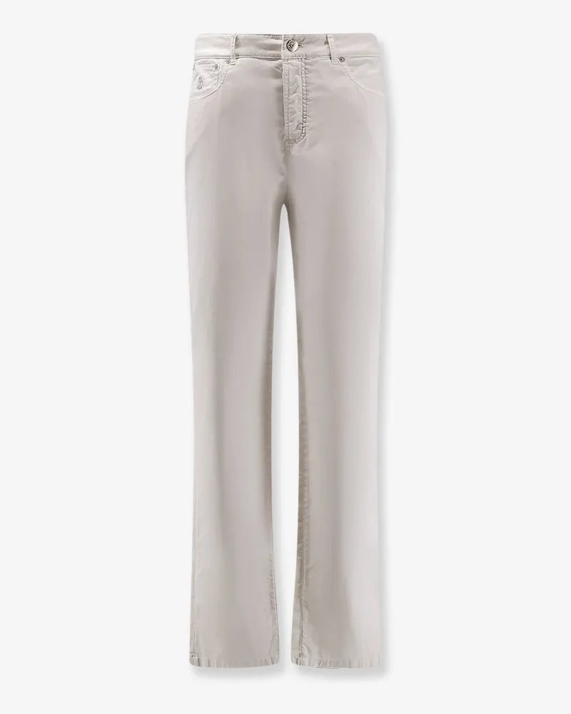 Brunello Cucinelli Stretch cotton trousers -  - gender_Man White